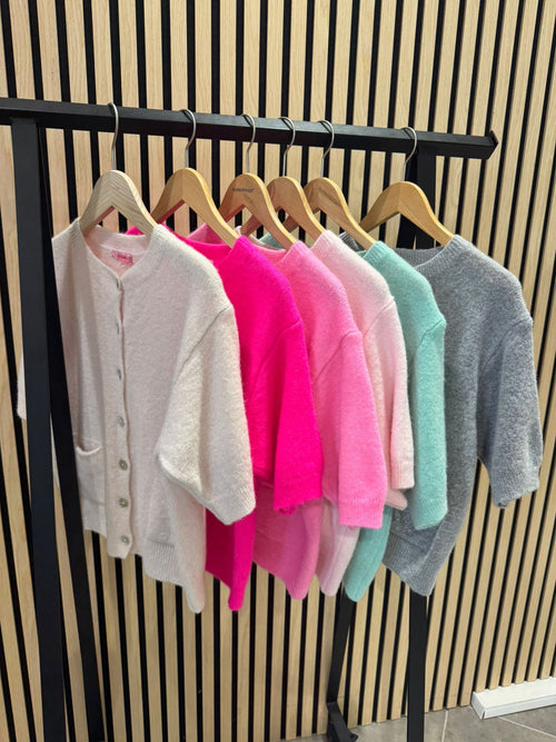 Babyalpaka Strickjacke Kurzarm