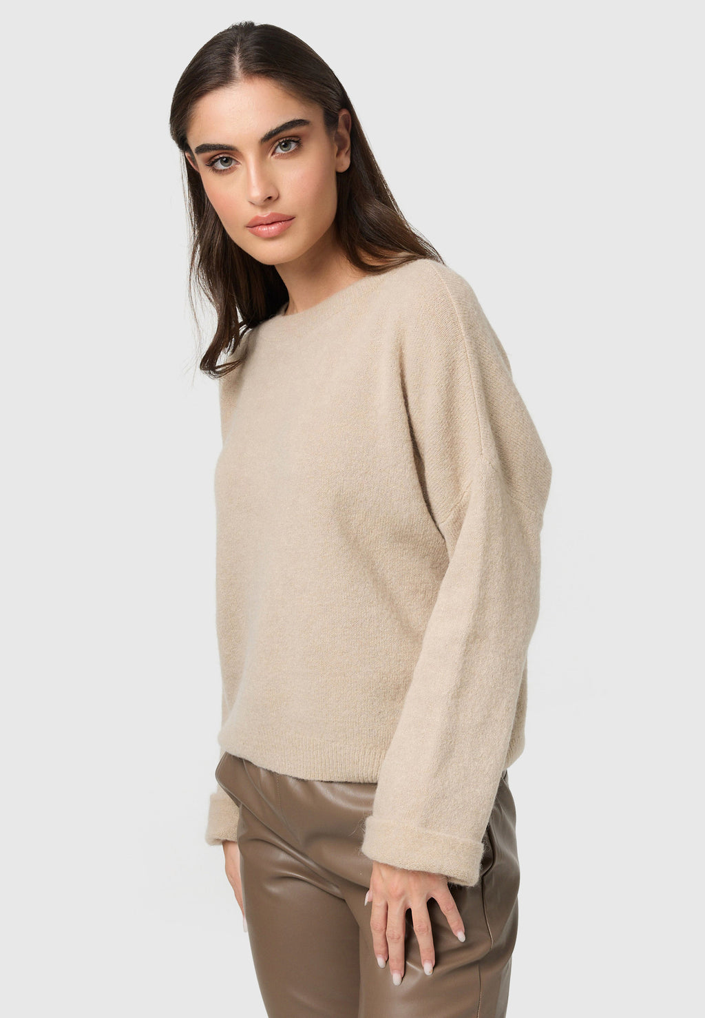 Lässiger Baby Alpaka Krempel Pulli